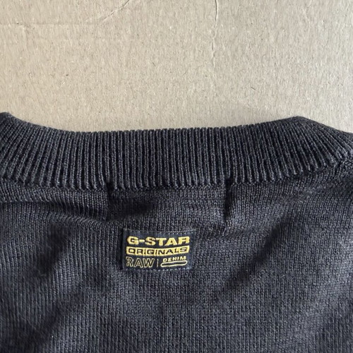 G-Star Raw Premium Core men's sweater new, 100% merino wool, black, M/L/XL