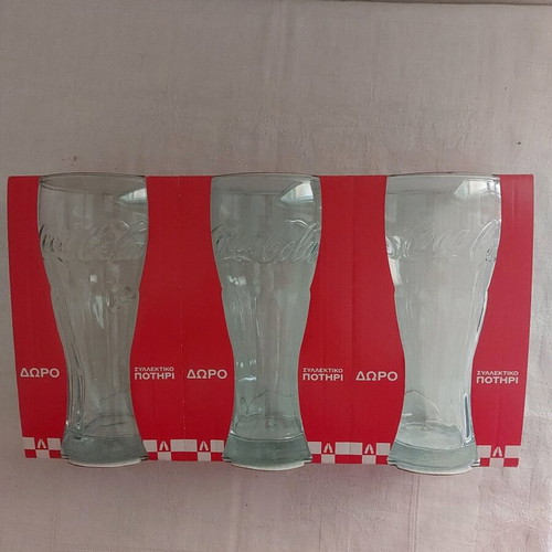Collectible Coca-Cola glass cups set of 3, new