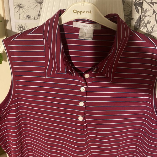Nike Golf sleeveless women's polo shirt like new, size L, red and white