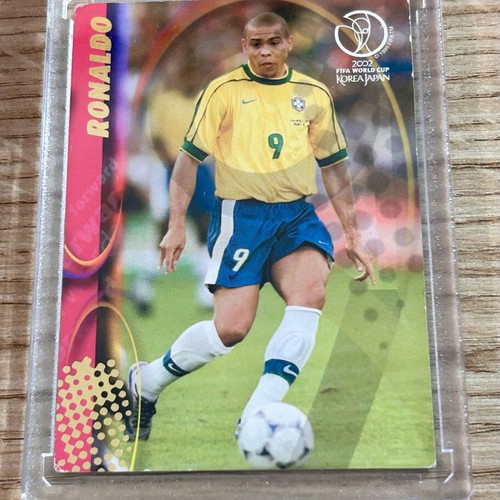 Ronaldo Brazil World Cup 2002 Panini card in acrylic case
