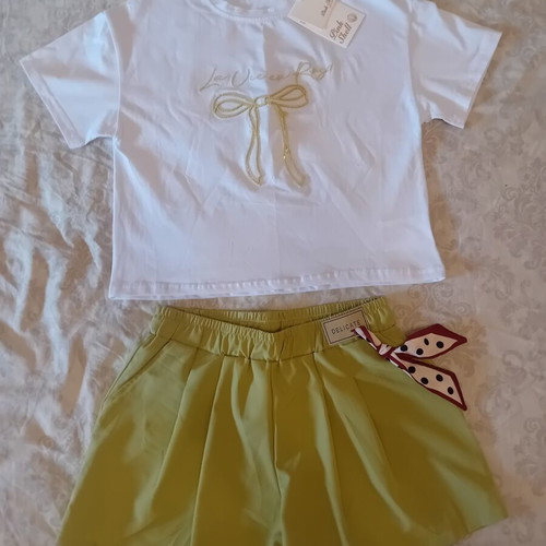 Girls' set for 14 years old, white and green