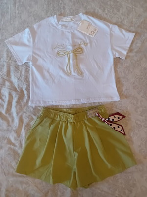 Girls' set for 14 years old, white and green