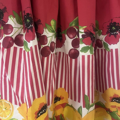 Manolo midi skirt used with floral and fruit print, size M
