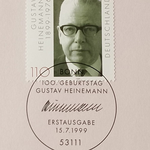 German 1999 stamp with Bonn first day cover postmark