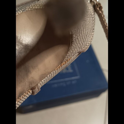 Beige lace-up sandals with zipper, size 37