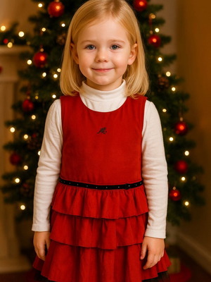 Marasil red children's dress size 6 years like new