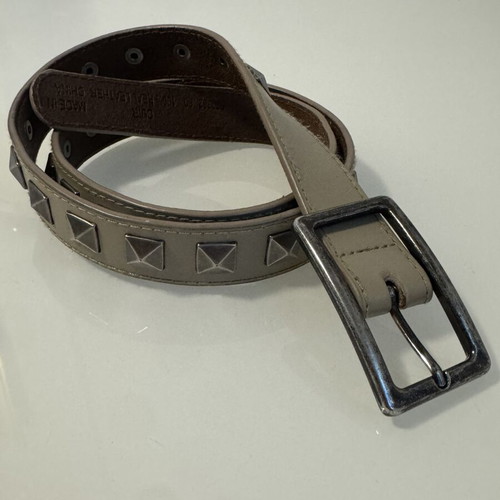 Manoukian leather belt with studs size 80, like new, beige