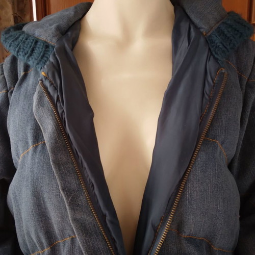 Denim coat used, blue, size M, vintage