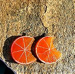  Σκουλαρίκια Χειροποίητα Καρπούζι & Πορτοκάλι !!!!