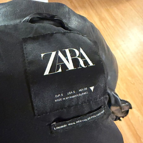Zara jacket used, eco leather, black, size S