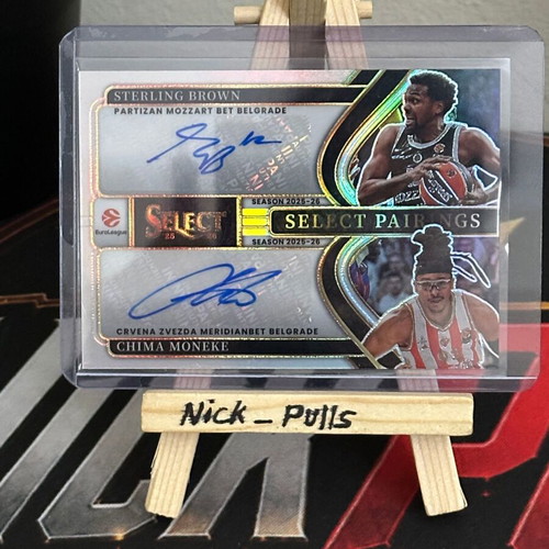 2025-26 Panini Select Euroleague Sterling Brown & Chima Moneke Dual Auto