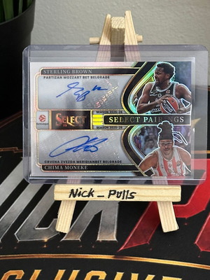 2025-26 Panini Select Euroleague Sterling Brown & Chima Moneke Dual Auto