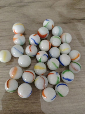 White marbles new, pack of 30 pieces