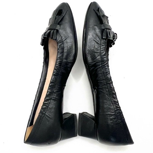 Prada leather mid heels used, size 38.5, black