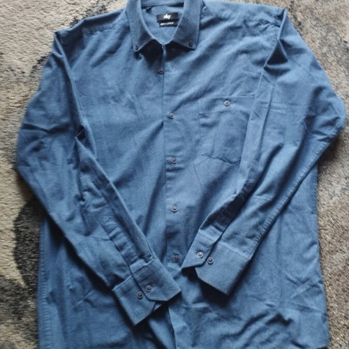 Men's winter cotton shirt L like new, blue