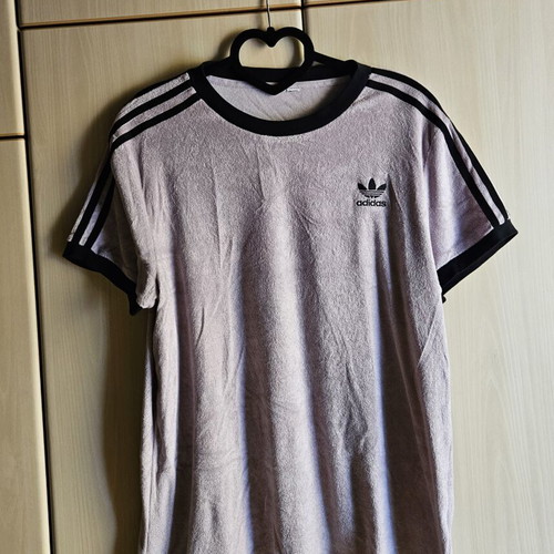 Adidas lilac short sleeve shirt, terry fabric, size L