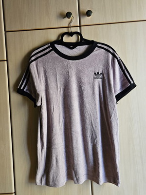 Adidas lilac short sleeve shirt, terry fabric, size L