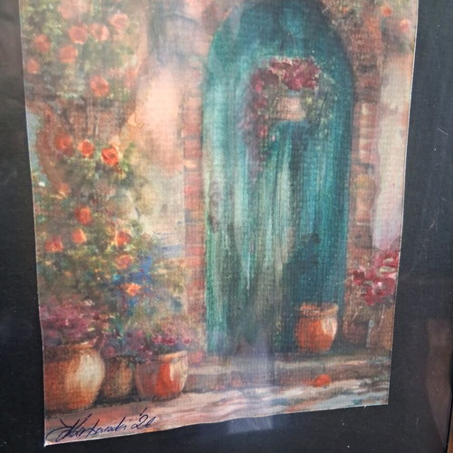 Watercolor painting in wooden frame like new, 20×30cm signed