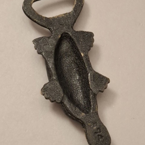 Vintage Brass Platypus Bottle Opener used, 9.5cm collectible barware