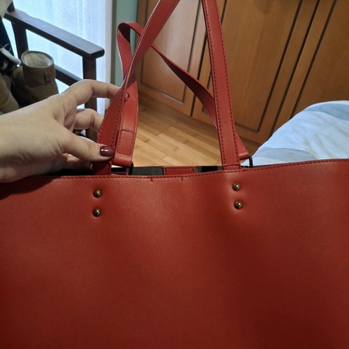 Love Moschino large red shoulder bag like new with pouch