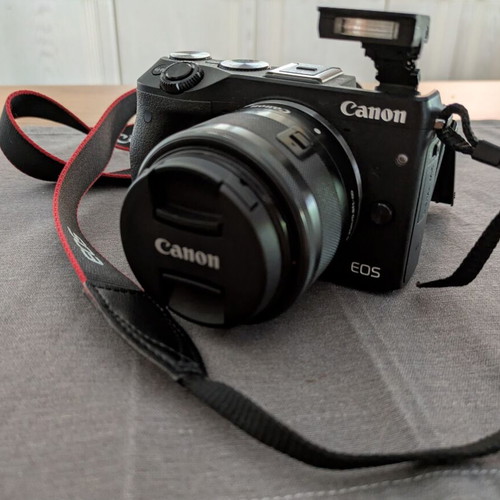 Canon M3 camera with RC-6 remote and screen protector