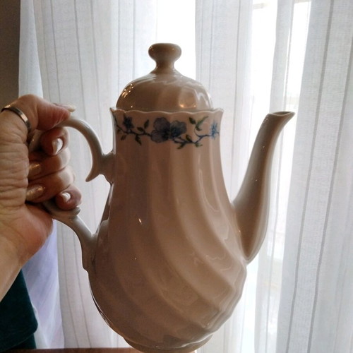 Vintage tea and coffee set in white porcelain like new