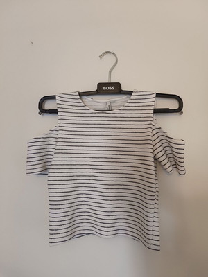 Stradivarius striped shirt like new, size S, cold shoulder design