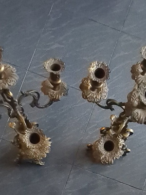 Brass candelabra giant five-arm set like new
