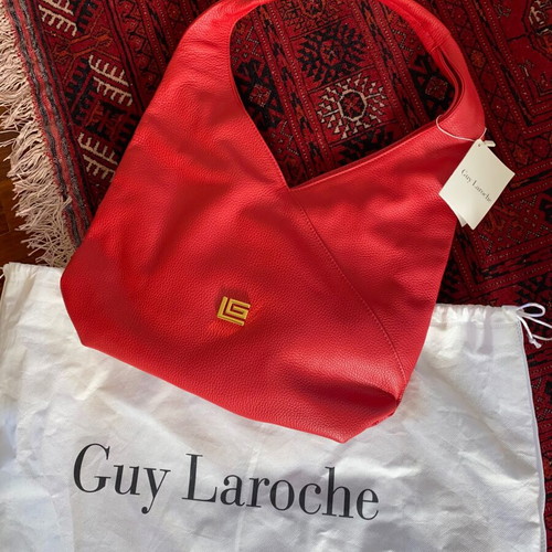 Guy Laroche Coral Red Hobo Shoulder Bag new with tags and dustbag