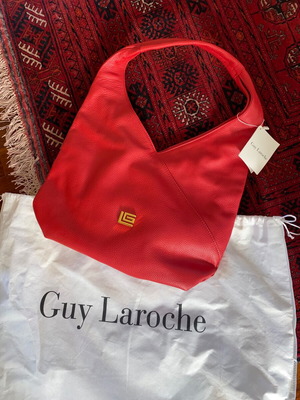 Guy Laroche Coral Red Hobo Shoulder Bag new with tags and dustbag