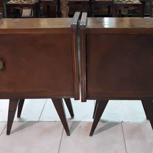 Κομοδίνα τύπου art deco μεταχειρισμένα, δεκαετίας 60, σετ 2 τεμαχίων