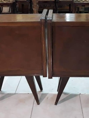 Κομοδίνα τύπου art deco μεταχειρισμένα, δεκαετίας 60, σετ 2 τεμαχίων
