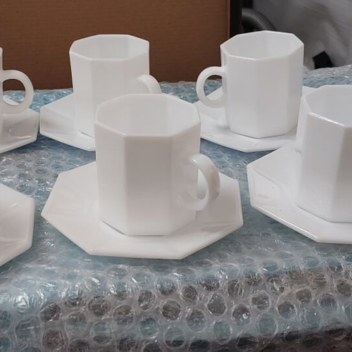 Coffee cups for Greek coffee set like new, 6 cups and 6 saucers