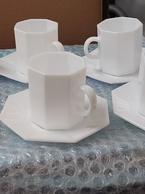 Coffee cups for Greek coffee set like new, 6 cups and 6 saucers