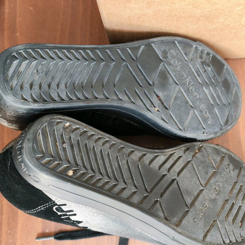 Calvin Klein Jeans sneakers used platform bronze with black velvet, size 37