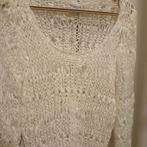 Plexis yarn blouse transparent white like new size M