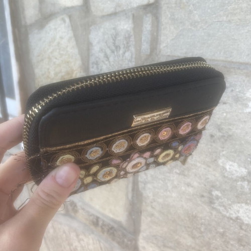 Doca women's wallet new, black and gold