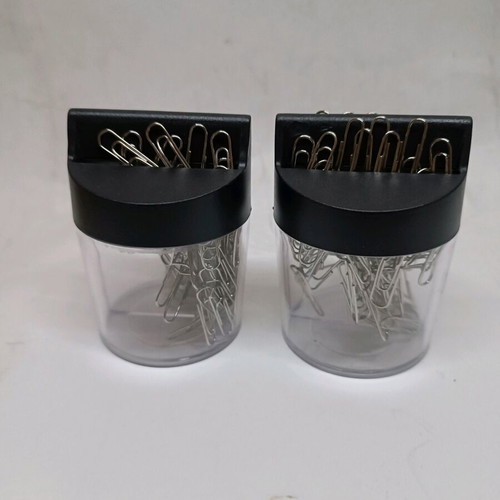 Magnetic pin and paperclip holder set of 2 new, large size
