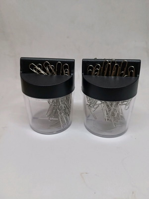 Magnetic pin and paperclip holder set of 2 new, large size