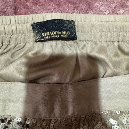 Stradivarius mini skirt beige like new, size S