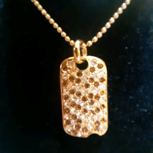 Identity necklace used with rhinestones