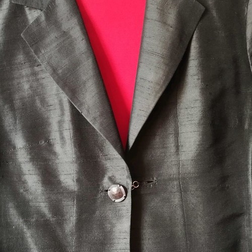 Makis Tselios pants and jacket set silk and polyester