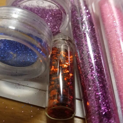 Glitter σκόνη σαν καινούργιο, σετ με διάφορα χρώματα