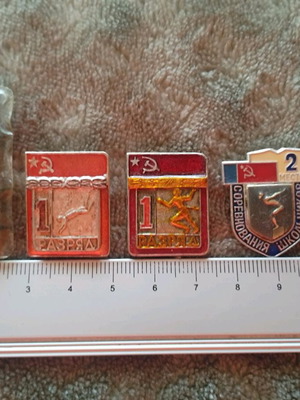Spartakiada athlete pins set like new, rare 1980s badges