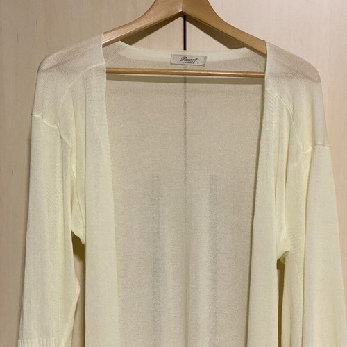 Rococo cardigan new, yellow, sizes S/M, 3/4 sleeve, long and airy