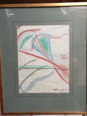 Watercolor painting used by Viktoria Papadatou with frame 39x32.5 cm