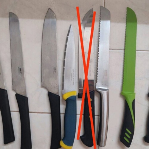 Knives used, set of 7 with IKEA, Edelstahl, Tramontina and Gala