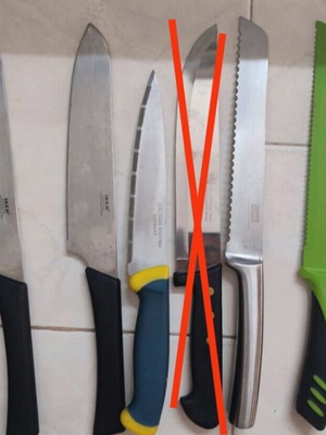 Knives used, set of 7 with IKEA, Edelstahl, Tramontina and Gala