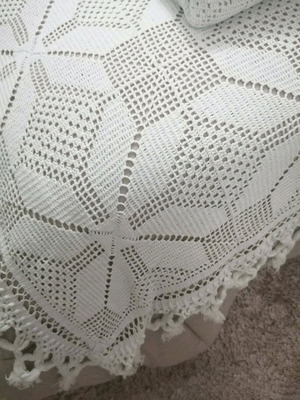 Embroidered blankets used, one single and one double