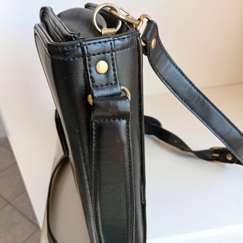 Briano men's bag used, black eco leather professional design